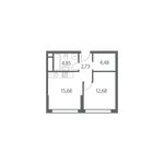 Планировка 1-комнатной квартиры, 40 м2