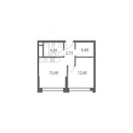 Планировка 1-комнатной квартиры, 40 м2