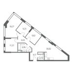 Планировка 4-комнатной квартиры, 100 м2