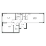 Планировка 3-комнатной квартиры, 85 м2