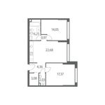 Планировка 2-комнатной квартиры, 70 м2