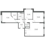 Планировка 3-комнатной квартиры, 105 м2