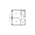 Планировка 1-комнатной квартиры, 44 м2