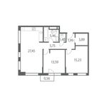 Планировка 2-комнатной квартиры, 75 м2