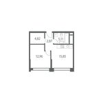 Планировка 1-комнатной квартиры, 41 м2
