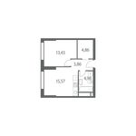 Планировка 1-комнатной квартиры, 42 м2