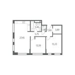 Планировка 2-комнатной квартиры, 74 м2