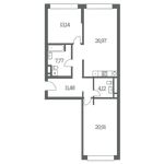 Планировка 2-комнатной квартиры, 85 м2