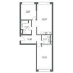 Планировка 2-комнатной квартиры, 85 м2