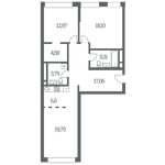 Планировка 3-комнатной квартиры, 87 м2