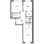 Планировка 3-комнатной квартиры, 81 м2