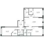 Планировка 3-комнатной квартиры, 109 м2