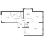 Планировка 3-комнатной квартиры, 105 м2