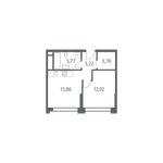 Планировка 1-комнатной квартиры, 41,37 м2