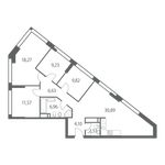 Планировка 4-комнатной квартиры, 100 м2