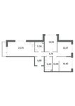 Планировка 3-комнатной квартиры, 87,01 м2