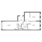 Планировка 3-комнатной квартиры, 80,1 м2