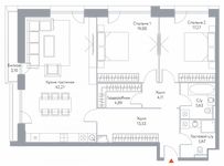 Планировка 3-комнатной квартиры, 114,8 м2