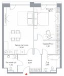 Планировка 2-комнатной квартиры, 75,8 м2