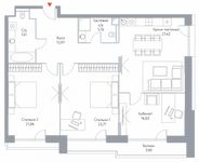 Планировка 3-комнатной квартиры, 124,61 м2