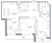 Планировка 3-комнатной квартиры, 117,5 м2