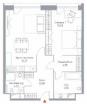 Планировка 2-комнатной квартиры, 75,1 м2