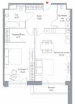 Планировка 2-комнатной квартиры, 79,74 м2