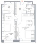 Планировка 2-комнатной квартиры, 74,5 м2