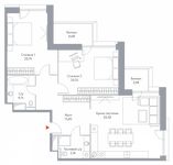 Планировка 2-комнатной квартиры, 110,9 м2