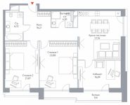 Планировка 3-комнатной квартиры, 124,06 м2