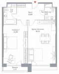 Планировка 2-комнатной квартиры, 77,5 м2