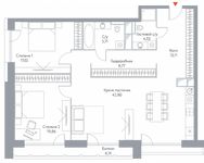 Планировка 3-комнатной квартиры, 117,74 м2