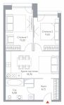 Планировка 2-комнатной квартиры, 59,38 м2