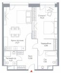 Планировка 2-комнатной квартиры, 75,49 м2