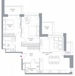 Планировка 2-комнатной квартиры, 111 м2