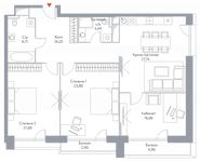 Планировка 3-комнатной квартиры, 123,88 м2