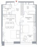 Планировка 2-комнатной квартиры, 74,44 м2