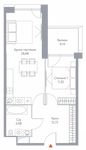 Планировка 2-комнатной квартиры, 62,3 м2