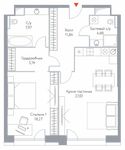 Планировка 2-комнатной квартиры, 74,3 м2