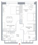 Планировка квартиры студии, 39 м2