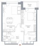 Планировка 2-комнатной квартиры, 75,5 м2