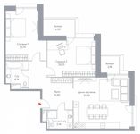 Планировка 2-комнатной квартиры, 111,1 м2