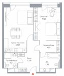Планировка 2-комнатной квартиры, 75,3 м2