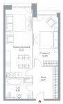 Планировка 2-комнатной квартиры, 59,7 м2