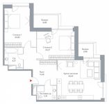 Планировка 2-комнатной квартиры, 111,3 м2