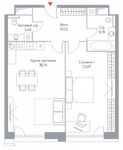 Планировка 2-комнатной квартиры, 75,07 м2
