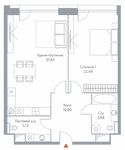 Планировка 2-комнатной квартиры, 75,7 м2
