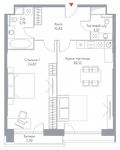 Планировка 2-комнатной квартиры, 77,7 м2