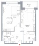 Планировка 2-комнатной квартиры, 76,14 м2
