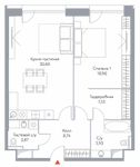 Планировка 2-комнатной квартиры, 75,57 м2